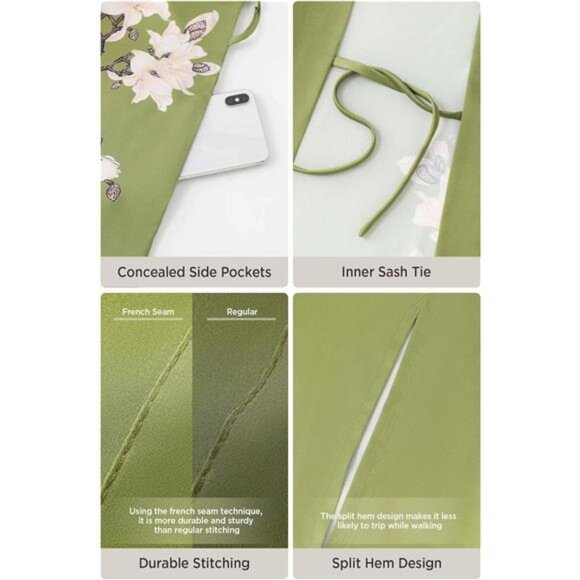 Robe Cover up with Box Long Floral Satin Sleepwear Silky - Picture 5 of 7